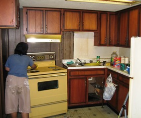 The basement kitchen