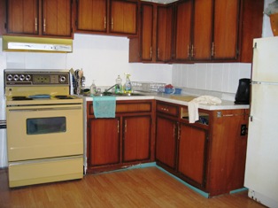 The basement kitchen