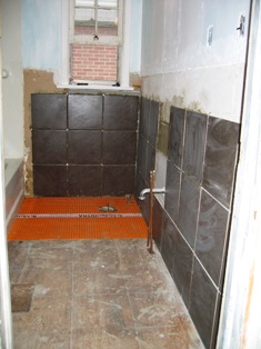 Bathroom during renovation