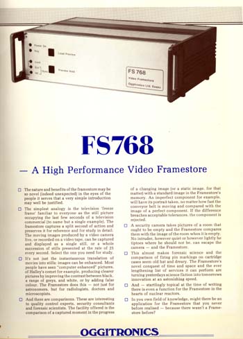 Oggitronics FS768 video framestore