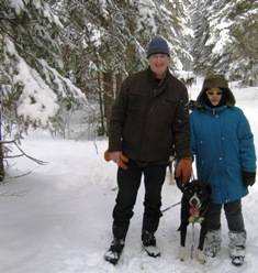 Photo of Dan and Ploy Dog sledding